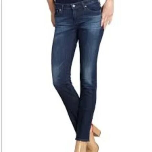 AG Adriano Goldschmied Jeans Stilt Cigarette Leg Jeans Size 27 R Dark Wash - Picture 2 of 6